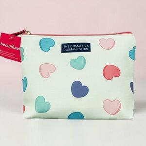 The Cosmetics Company Store Heart Cosmetic Bag Travel Makeup Pouch NWT